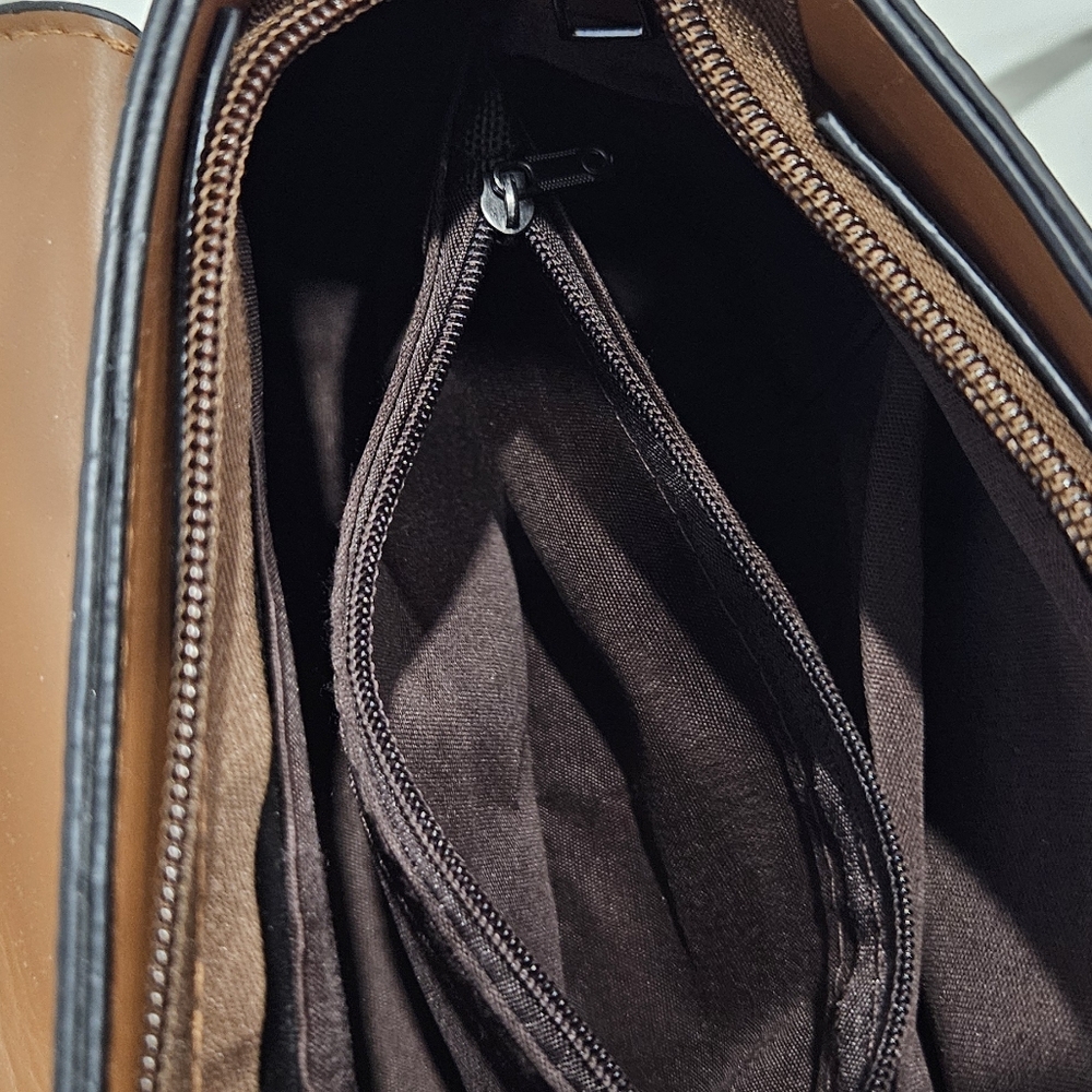 Colorblock Patchwork Geometric Leather Women Retr… - image 7